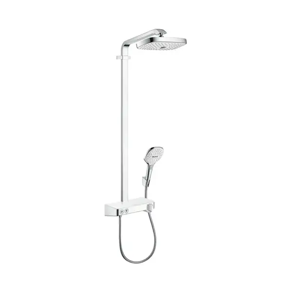 Душевая система с термостатом Hansgrohe Raindance Select E Showerpipe 300 2jet с ShowerTablet Select 300 (цвет - хром/белый) (27126400) фото 1 Aquada.com.ua