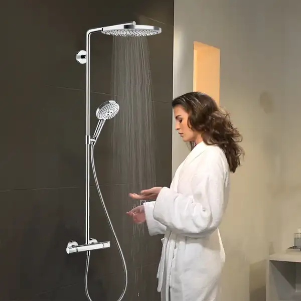 Душевая система с термостатом Hansgrohe Raindance Select S Showerpipe 300 2jet (цвет - хром/белый) (27133400) фото 2 Aquada.com.ua