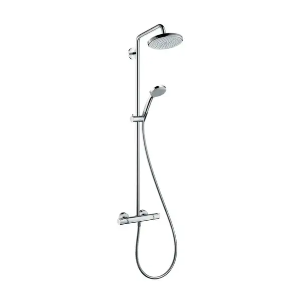 Душевая система с термостатом Hansgrohe Croma Showerpipe 220 1jet (цвет - хром) (27185000) фото 1 Aquada.com.ua