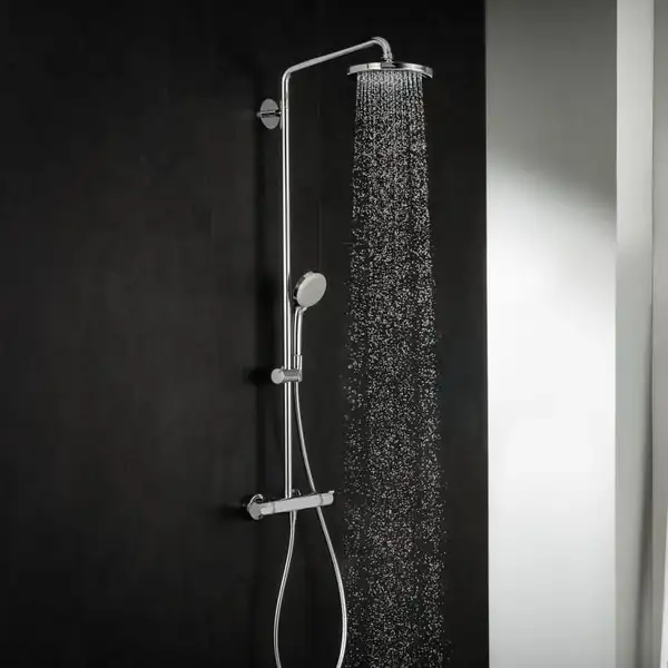 Душова система Hansgrohe Croma 220 1jet Showerpipe з термостатом, хром (27185000)
