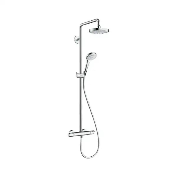 Душевая система с термостатом Hansgrohe Croma Select S Showerpipe 180 2jet (цвет - хром/белый) (27253400) фото 1 Aquada.com.ua