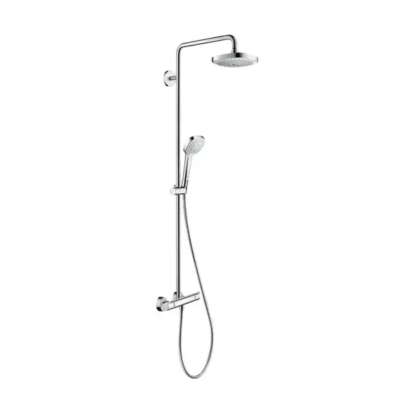 Душевая система с термостатом Hansgrohe Croma Select E Showerpipe 180 2jet (цвет - хром/белый) (27256400) фото 1 Aquada.com.ua