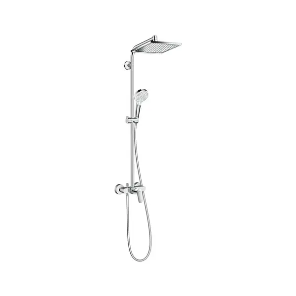 HANSGROHE Душевая система с однорычажным смесителем, хром Crometta E 240 1jet Showerpipe (27284000) фото 1 Aquada.com.ua