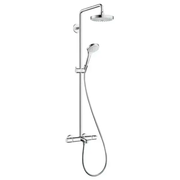 Душова система Hansgrohe Croma Select S Showerpipe 180 2jet з термостатом для ванни, білий / хром (27351400)