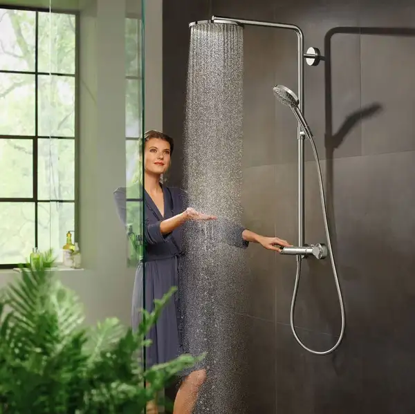 Душова система Hansgrohe Raindance Select S 240 Showerpipe PowderRain 1jetP з термостатом, хром (27633000)