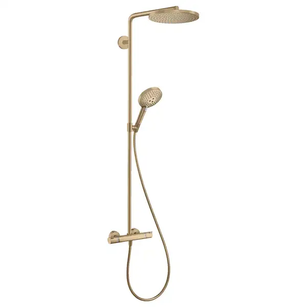 Душевая система с термостатом Hansgrohe Raindance Select S Showerpipe 240 1jet PowderRain (цвет - матовая бронза) (27633140) фото 1 Aquada.com.ua