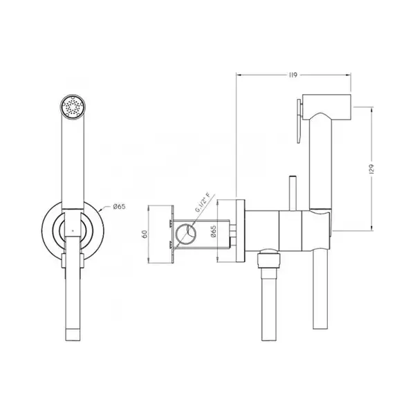 Гигиенический душ Devit Art (цвет - чёрный матовый) (15018140B) фото 3 Aquada.com.ua