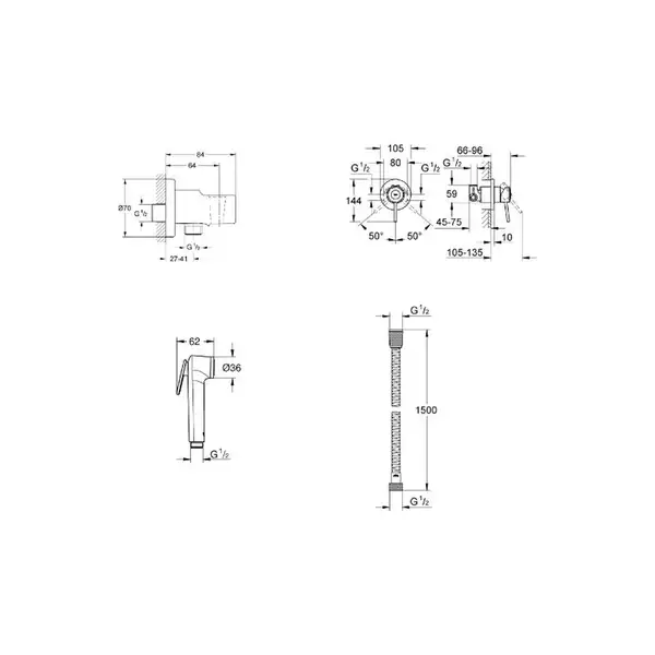 GROHE Готовий комплект для гігієнічного душу Bau Classic з New Tempesta-F (111048)