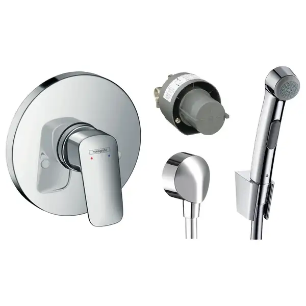 Набор смесителей для гигиенического душа Hansgrohe (цвет - хром) (3В161218) фото 1 Aquada.com.ua