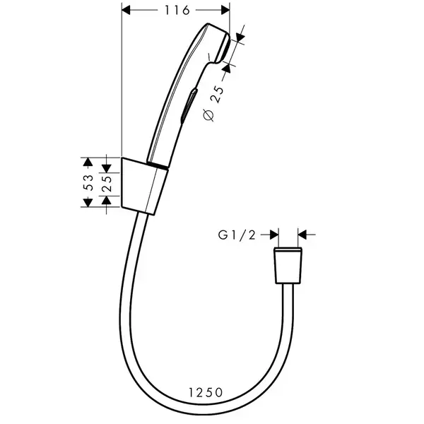 Набор для гигиенического душа Hansgrohe Focus (цвет - хром) (3196000S) фото 3 Aquada.com.ua