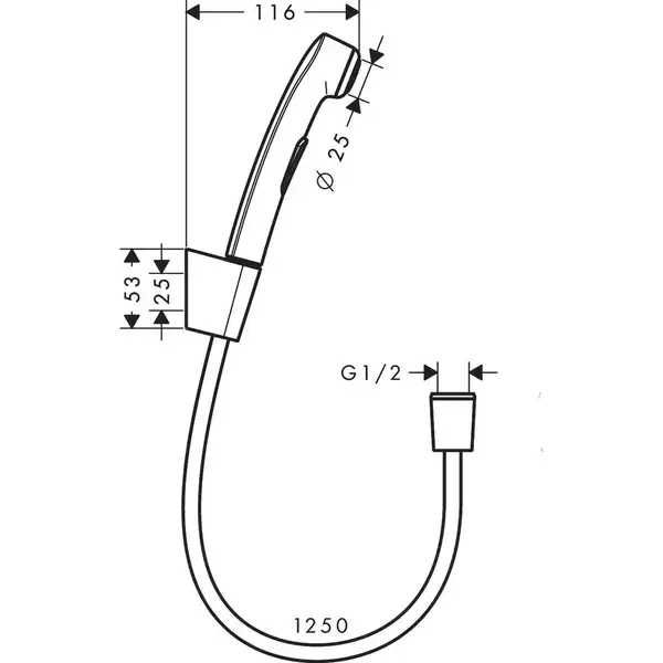 Гігієнічний душ Hansgrohe Classic Shower 1jet, хром (32129000)