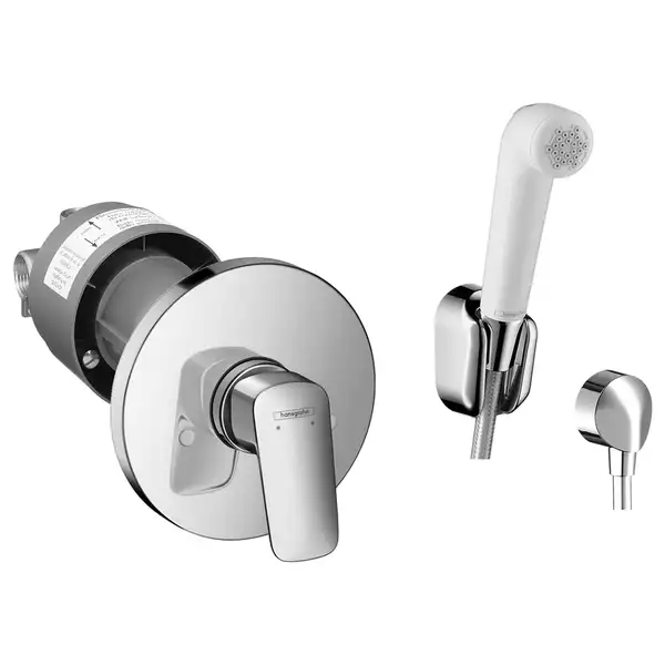 Набор скрытого монтажа с гигиенической лейкой Hansgrohe Logis (цвет - хром/белый) (3A101219 (20180006)) фото 1 Aquada.com.ua