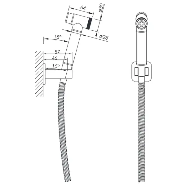 IMPRESE GRAFIKY набор с гигиеническим душем, хром (ZMK061901121) фото 2 Aquada.com.ua