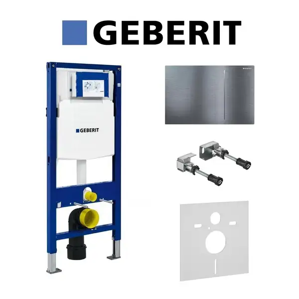 Инсталляция Geberit Duofix (3-в-1) в комплекте с клавишей Sigma 70, нержавеющая сталь (111.300.00.5+156.050.00.1+111.815.00.1+115.620.FW.1) фото 1 Aquada.com.ua