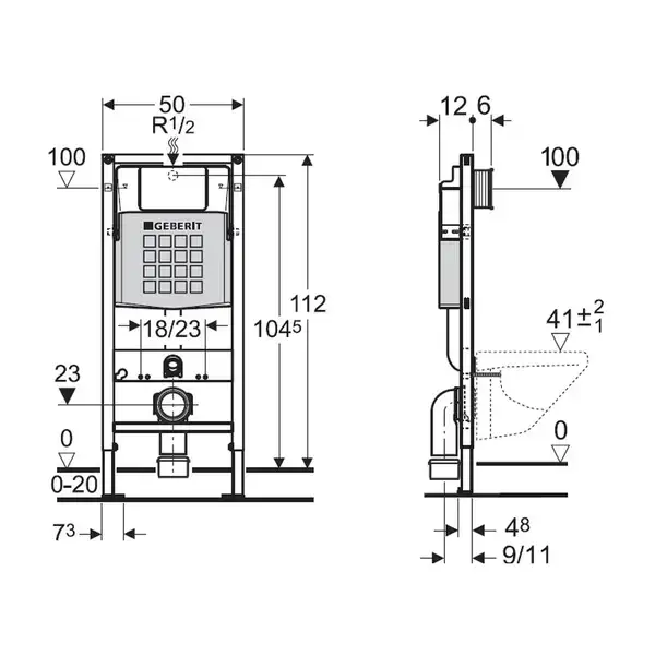 Инсталляция Geberit Duofix (4-в-1) в комплекте с клавишей Sigma 01, белая (111.300.00.5+156.050.00.1+111.815.00.1+115.770.11.5) фото 2 Aquada.com.ua
