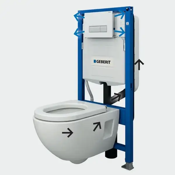 Инсталляция Geberit Duofix (3-в-1) в комплекте с клавишей Sigma 40 (функция поглащения запахов), черный/мат/алюминий (111.370.00.5+156.050.00.1+111.815.00.1+115.600.KR.1) фото 2 Aquada.com.ua