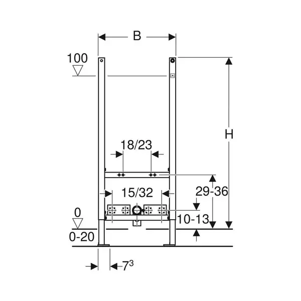 Geberit DUOFIX инсталляция для биде, 112 см, универсальный (111.534.00.1)