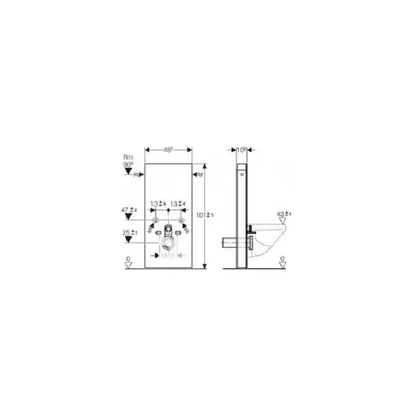 Инсталляция для унитаза Geberit Monolith Premium 131.232.SJ.1 (стекло черное) Geberit AquaClean 8000 высота 114 см (131.232.SJ.1) фото 3 Aquada.com.ua