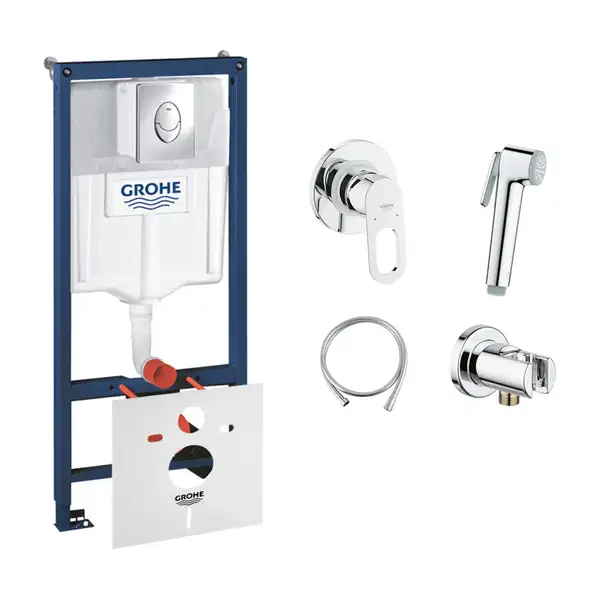 Комплект Grohe инсталляция Rapid SL 38721001 + набор для гигиенического душа со смесителем BauLoop 111042 (38721001111042)