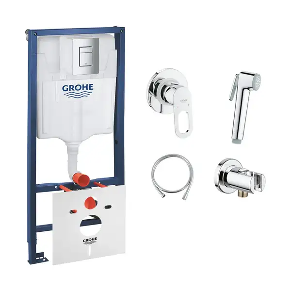 Комплект Grohe инсталляция Rapid SL 38772001 + набор для гигиенического душа со смесителем BauLoop 111042 (38772001111042)