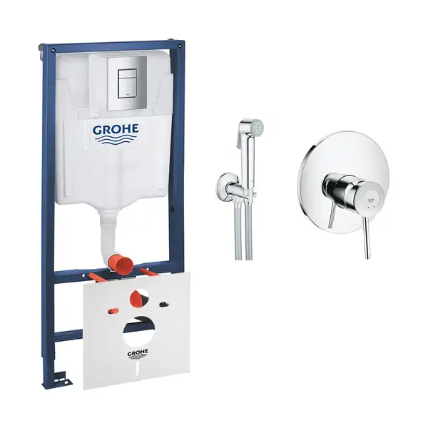 Комплект Grohe инсталляция Rapid SL 38772001 + набор для гигиенического душа со смесителем BauClassic 2904800S (387720012904800S)