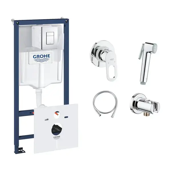 Комплект Grohe инсталляция Rapid SL 38827000 + набор для гигиенического душа со смесителем BauLoop 111042 (38827000111042)
