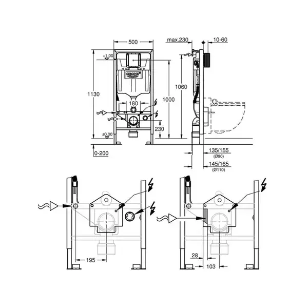 Система інсталяції GROHE Rapid SL для унітазів-біде Sensia (39112001)