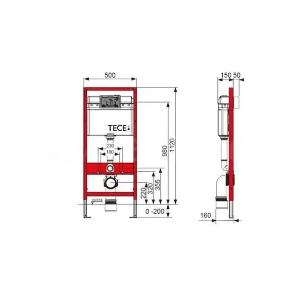 Инсталляция для подвесного унитаза комплект 4-в-1 Tece 9400006 (9.400.006) фото 3 Aquada.com.ua