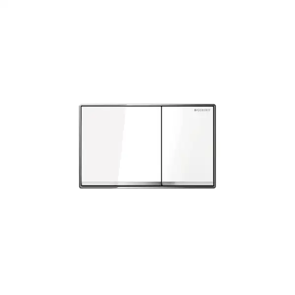 GEBERIT Omega60 Смывная клавиша, металл, белое стекло (115.081.SI.1) фото 1 Aquada.com.ua