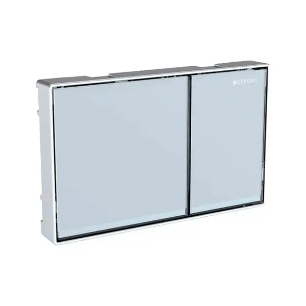 Смывная клавиша Geberit Omega 60, двойной смыв, заподлицо (стекло чёрное/хром глянцевый) (115.081.SJ.1) фото 3 Aquada.com.ua