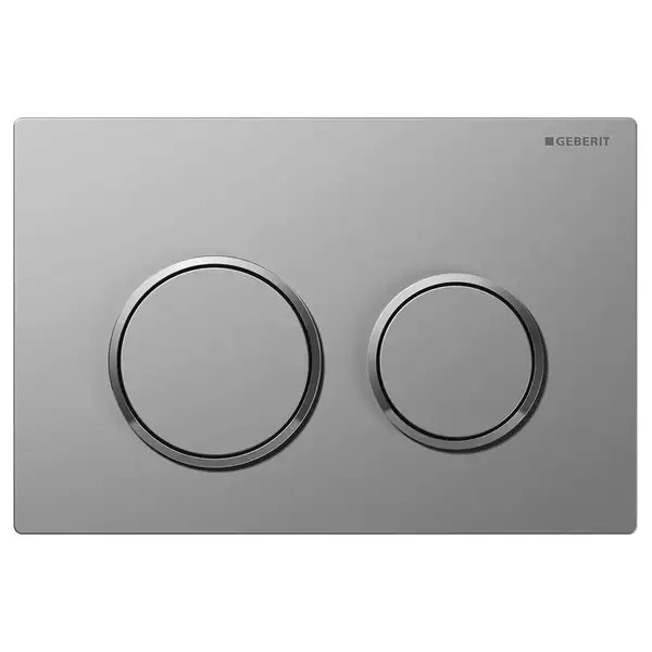 Смывная клавиша Geberit Omega 20, двойной смыв (пластик матовый хром), с легкоочищаемой поверхностью (115.085.JQ.1) фото 1 Aquada.com.ua