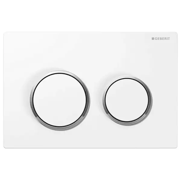 Смывная клавиша Geberit Omega 20, двойной смыв (пластик белый/глянцевый хром/белый) (115.085.KJ.1) фото 1 Aquada.com.ua