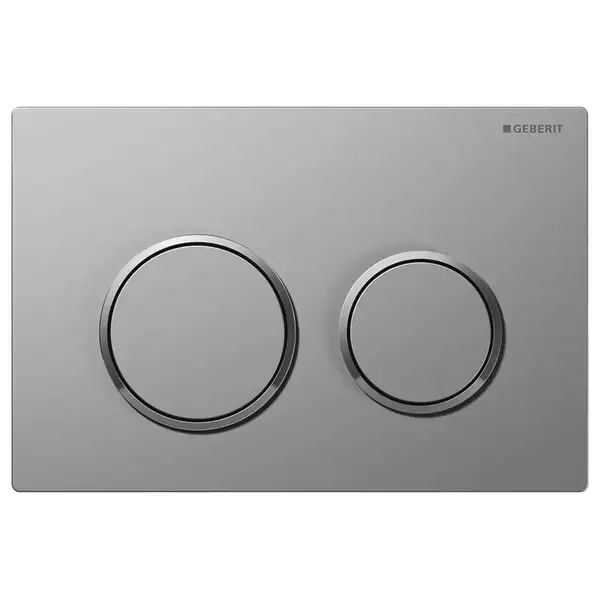 Смывная клавиша Geberit Omega 20, двойной смыв (пластик матовый хром/глянцевый хром/матовый хром) (115.085.KN.1) фото 1 Aquada.com.ua