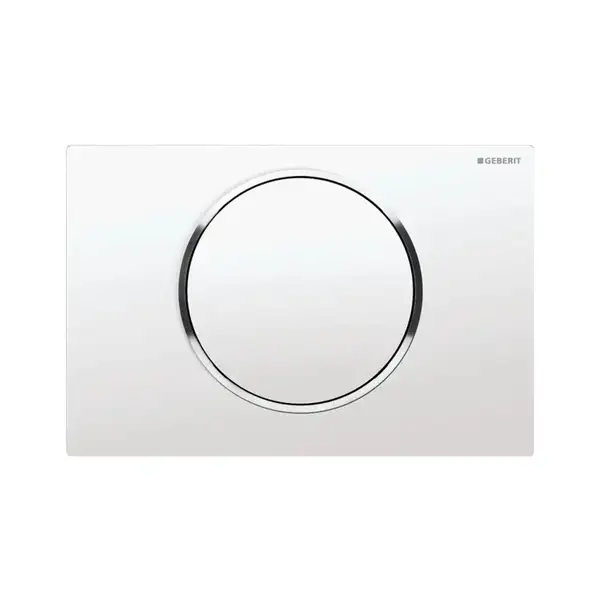 Клавиша смыва, смыв/стоп Geberit Sigma 10 (пластик белый/хром глянцевый) (115.758.KJ.5)