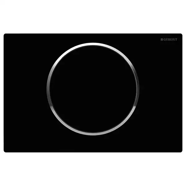 Клавиша смыва, смыв/стоп Geberit Sigma 10 (пластик чёрный/хром глянцевый) (115.758.KM.5) фото 1 Aquada.com.ua
