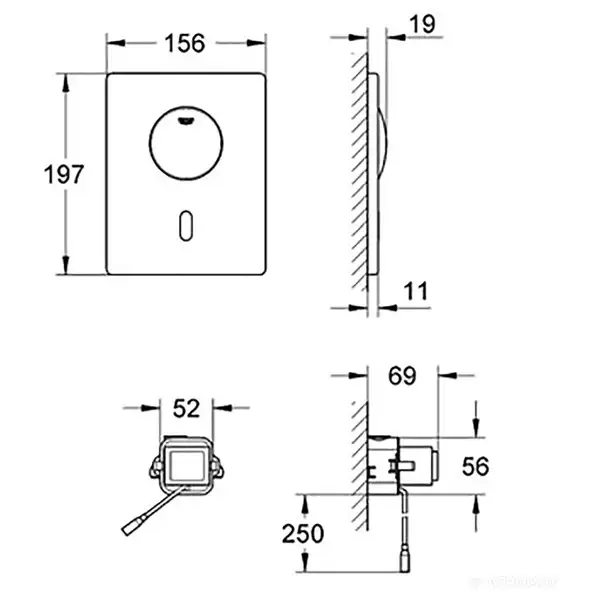 GROHE Смывная клавиша, инфракрасная, цвет нерж.сталь Tectron Skate (37419SD0) фото 2 Aquada.com.ua