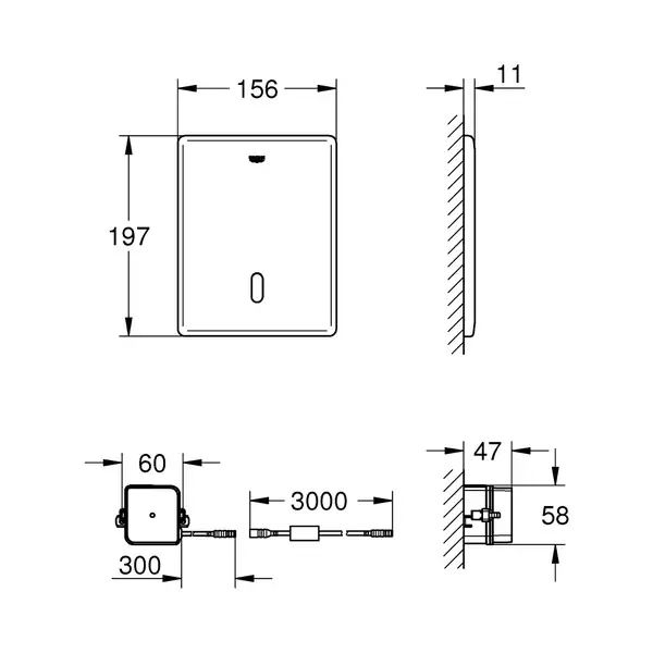 Інфрачервона панель змиву для унітазу GROHE Tectron Skate (38393SD1)