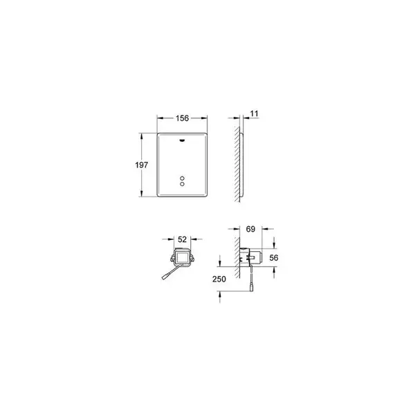 GROHE Смывная клавиша, Инфракрасная Tectron Skate (38698SD1) фото 2 Aquada.com.ua