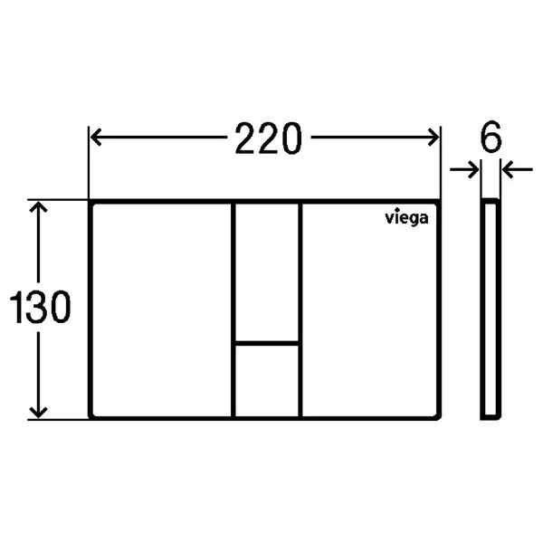 Панель смыва Viega Prevista Visign for Style 24 корпус - чёрный насыщенный, кнопка - нерж. сталь (773328) фото 3 Aquada.com.ua