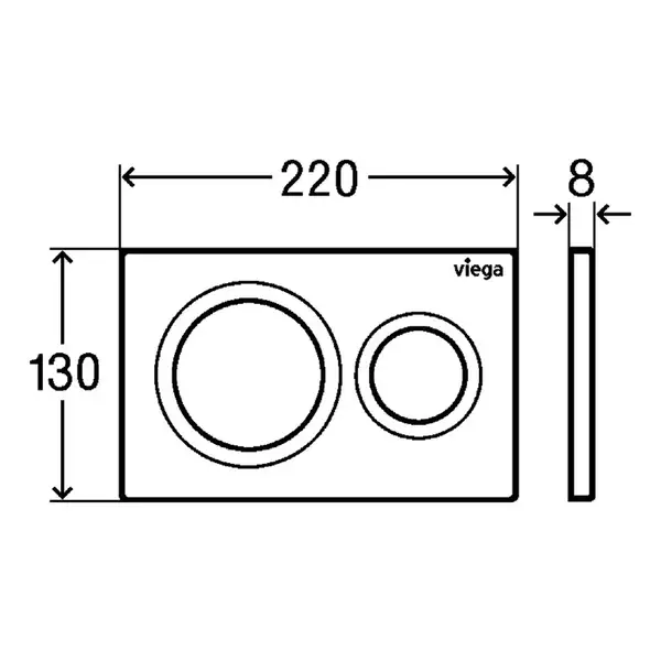 VIEGA PREVISTA панель смыва для унитазов Visign for Style 20, хром (773779) фото 2 Aquada.com.ua