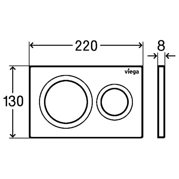Панель смыва Viega Prevista Visign for Style 20 цвет матовый хром (773786) фото 4 Aquada.com.ua