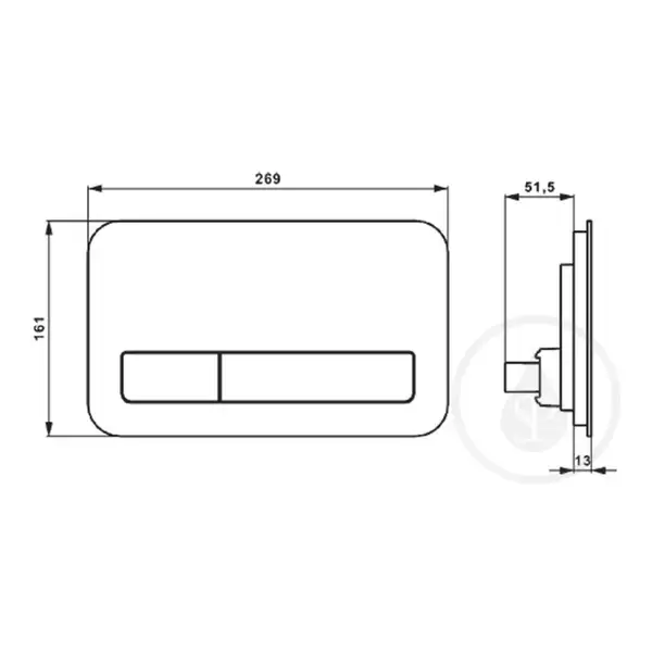 VILLEROY & BOCH VICONNECT кнопка смыва 269*161*13мм, стекло, черный глянец (921843RB) фото 2 Aquada.com.ua