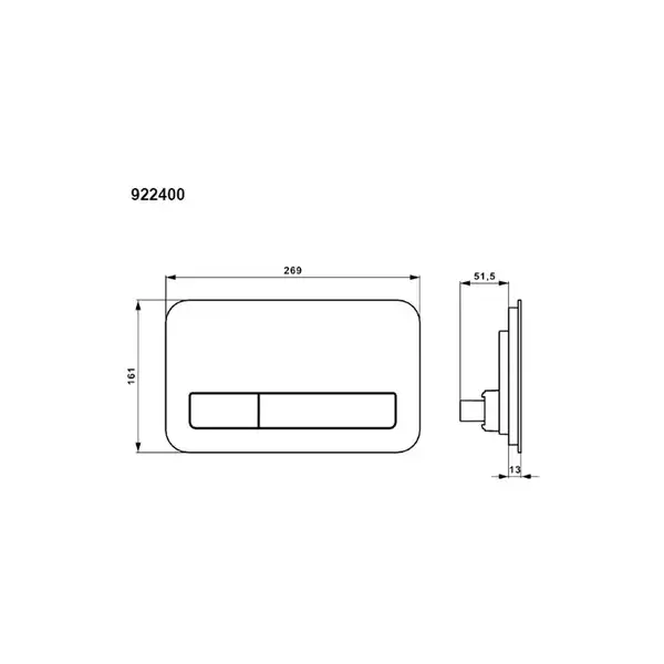 Клавиша смыва Villeroy & Boch ViConnect стекло черное (922400RB) фото 2 Aquada.com.ua