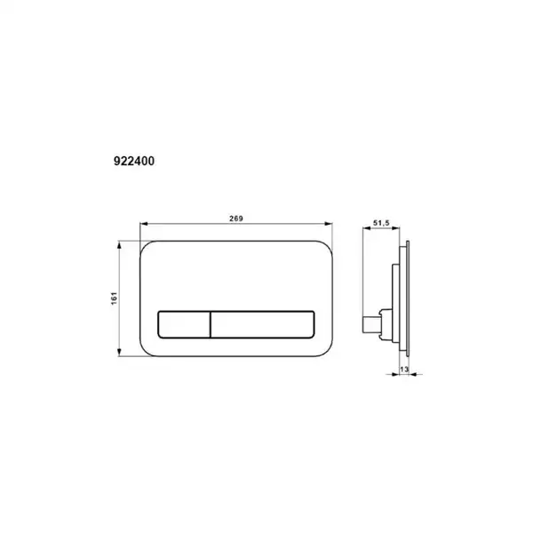 Клавиша смыва Villeroy & Boch ViConnect стекло белое (922400RE) фото 3 Aquada.com.ua