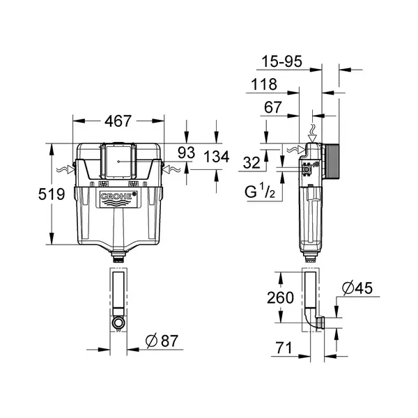 GROHE Змивний бачок GD 2 (38661000) фото 2 Aquada.com.ua