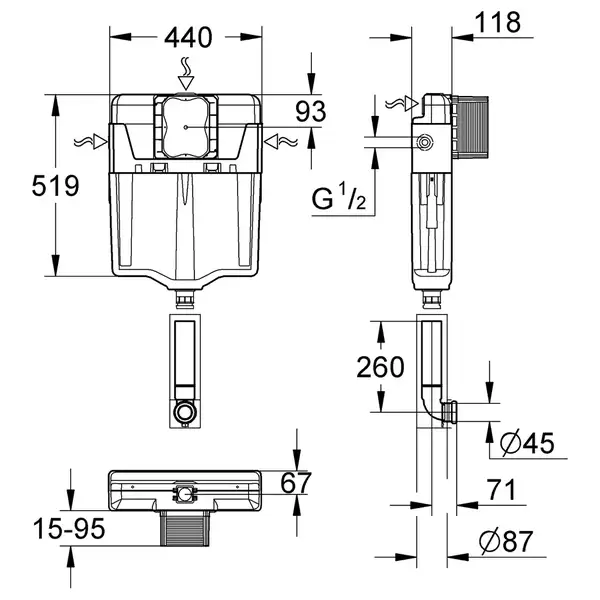 Змивний бачок GD 2 Grohe GD2 (38661000)