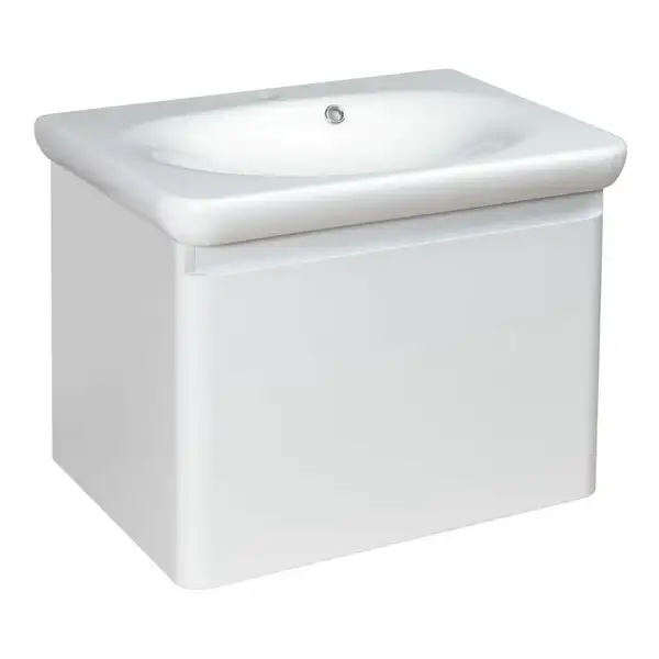 Тумба с раковиной Devit Fly 640 x 500 x 510 мм белый глянец (0020120W) фото 1 Aquada.com.ua