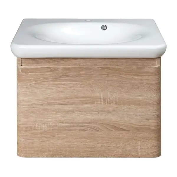 Тумба с раковиной Devit Fly 640 x 500 x 510 мм светлый дуб (0020120WO) фото 2 Aquada.com.ua