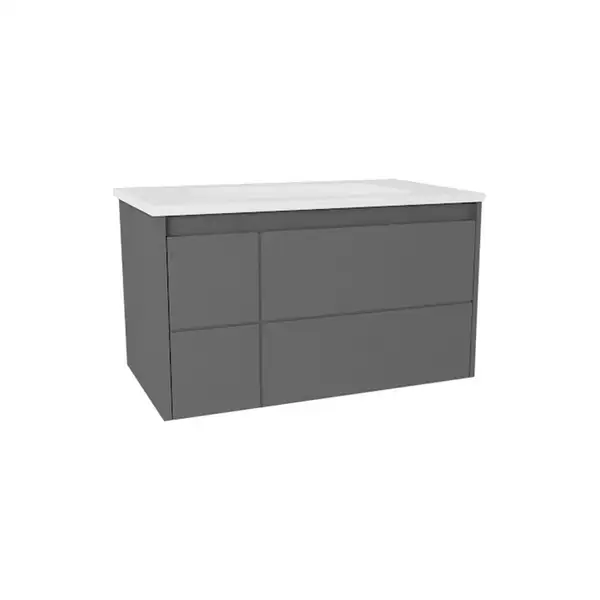 Тумба с раковиной 80 см Devit Laguna, антрацит (0021110A) фото 1 Aquada.com.ua