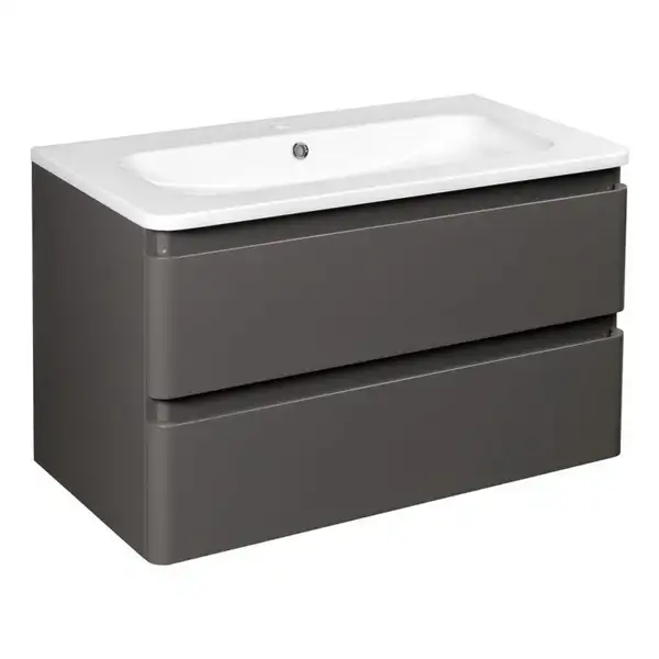 Тумба с раковиной 80 см Devit Fly, серый (0021120G) фото 1 Aquada.com.ua
